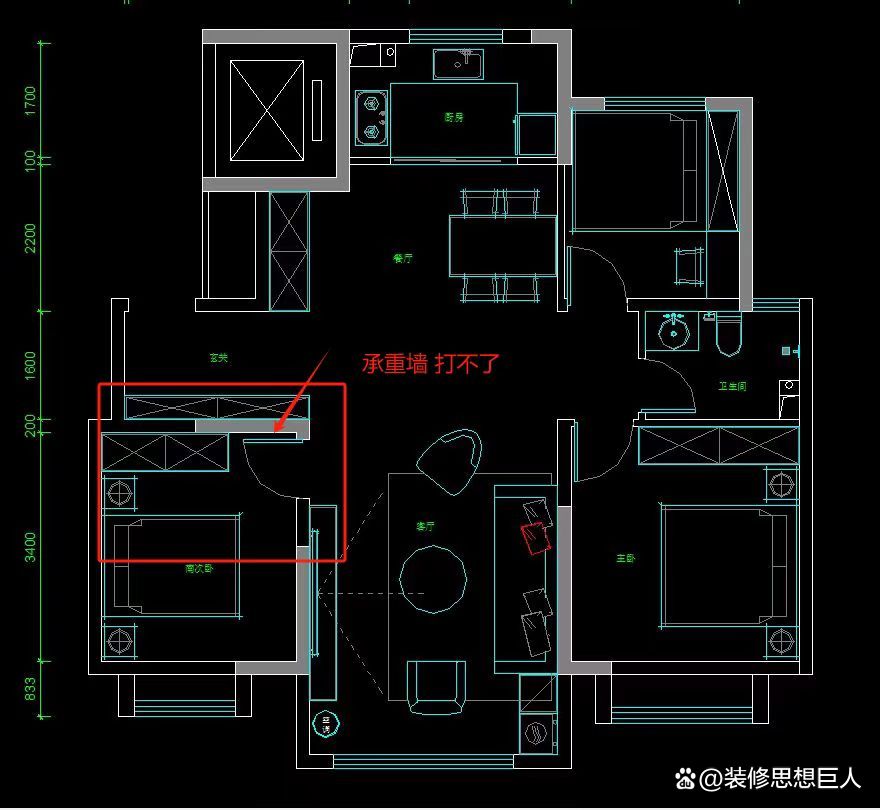 卧室南北各一个中间厕所(南北对卧中间卫生间)-第2张图片