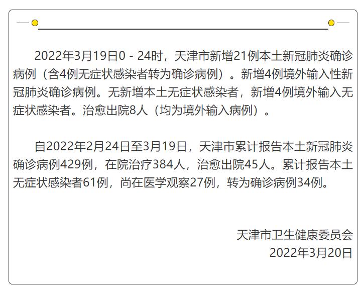 【天津新增本土确诊19例/天津新增1例本地确诊】-第1张图片
